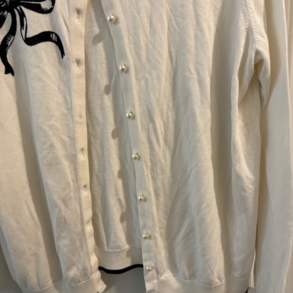 Talbots Ivory & Black Cardigan Size L - Picture 3 of 7